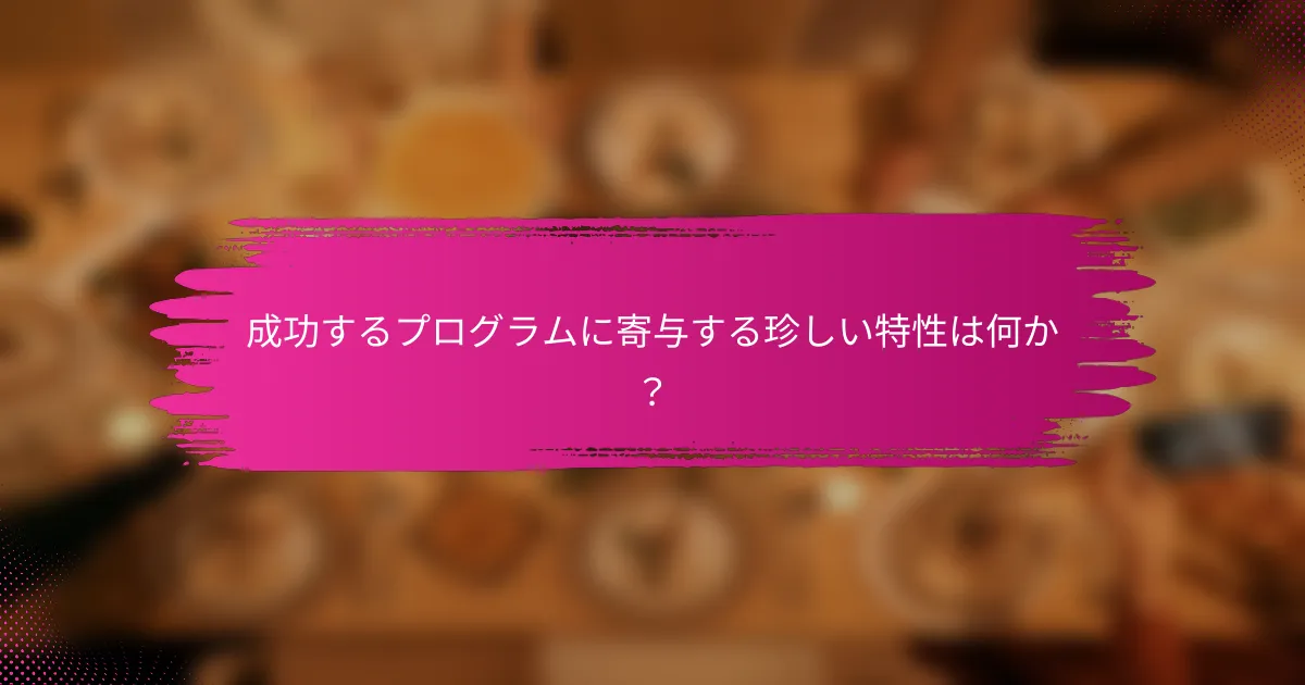 成功するプログラムに寄与する珍しい特性は何か？
