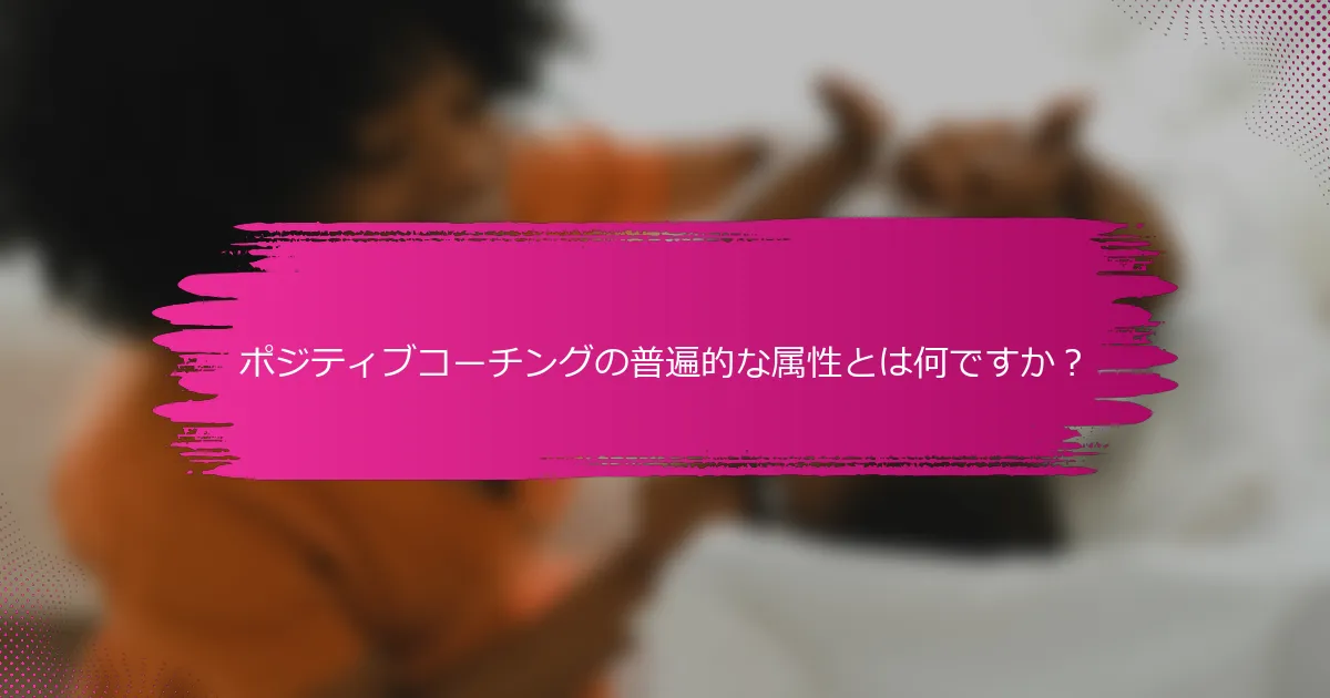ポジティブコーチングの普遍的な属性とは何ですか？