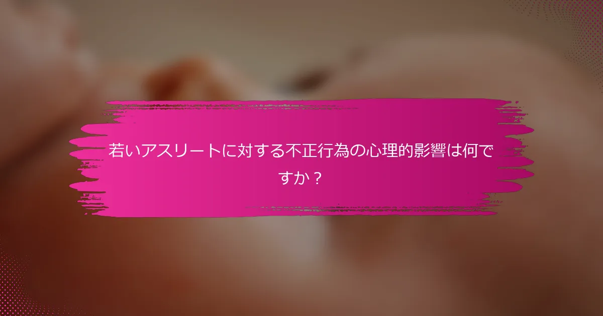 若いアスリートに対する不正行為の心理的影響は何ですか？