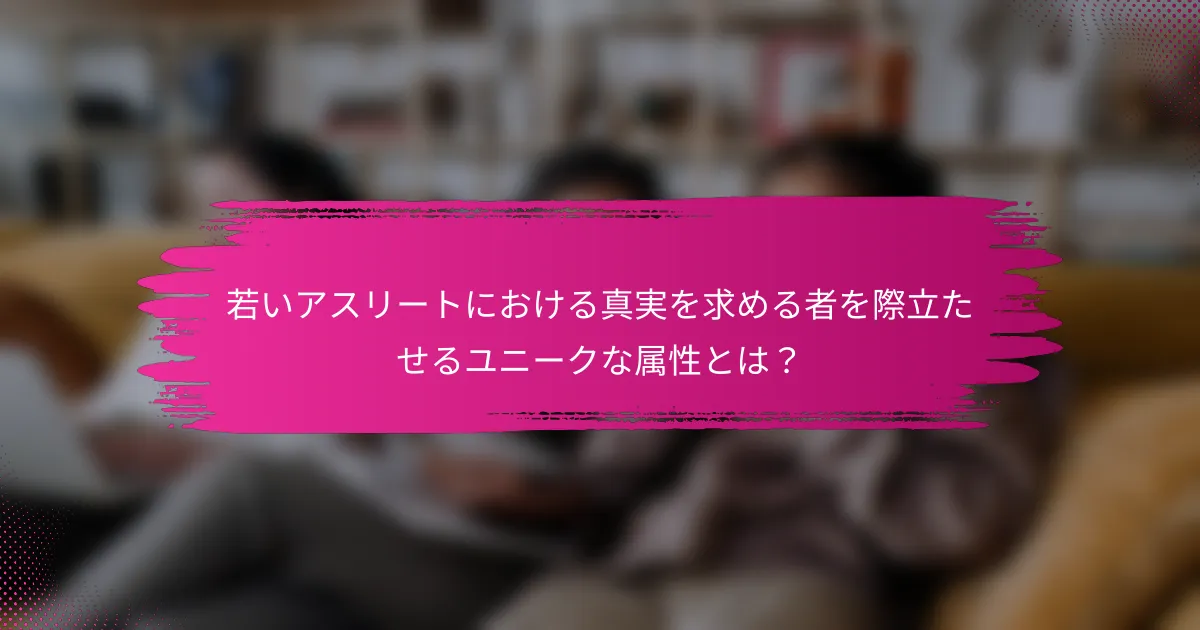 若いアスリートにおける真実を求める者を際立たせるユニークな属性とは？
