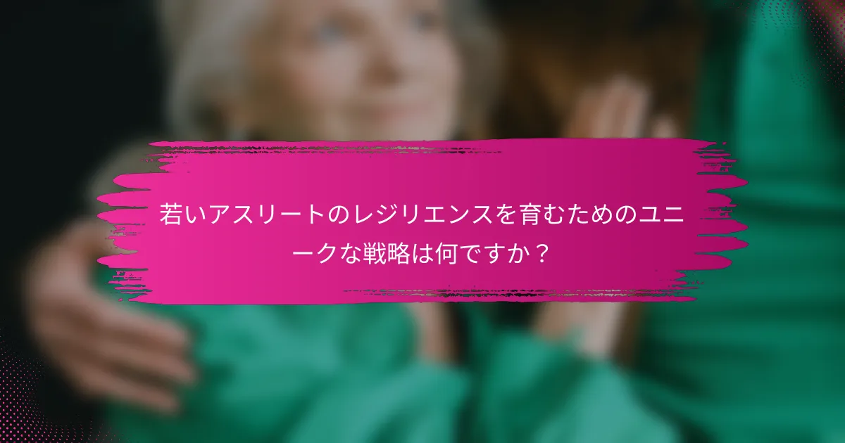 若いアスリートのレジリエンスを育むためのユニークな戦略は何ですか？