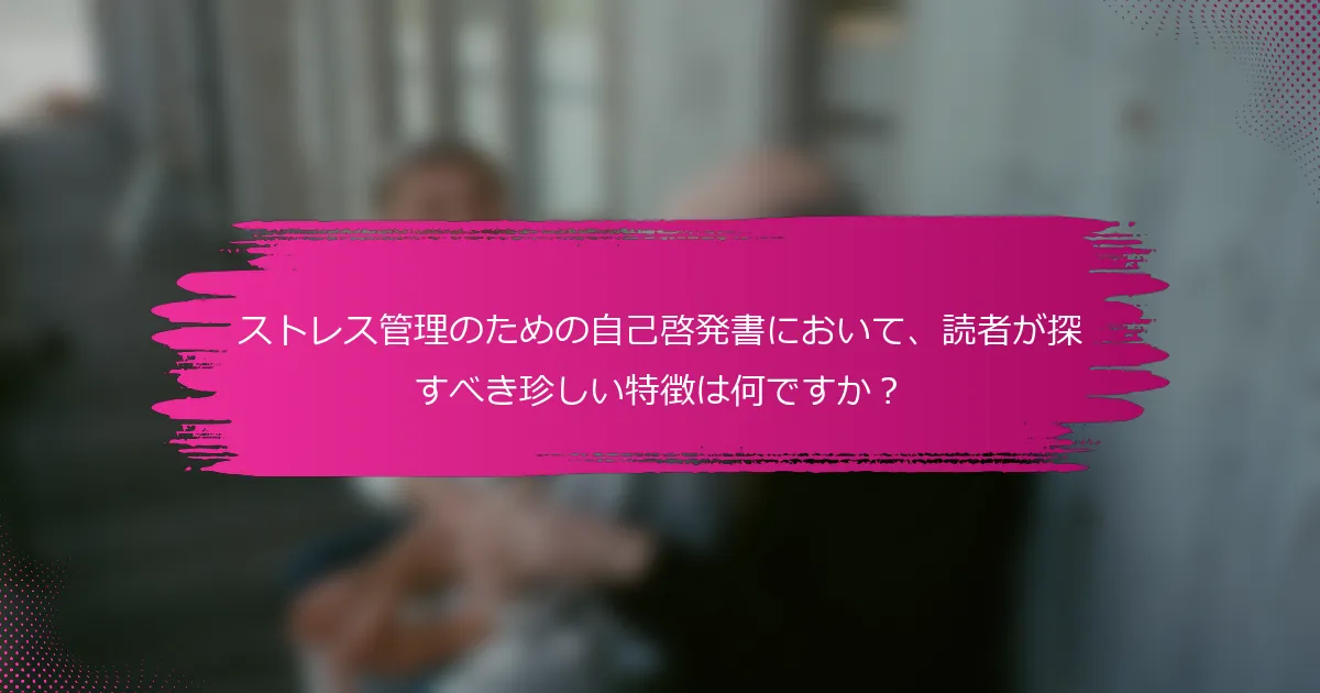 ストレス管理のための自己啓発書において、読者が探すべき珍しい特徴は何ですか？