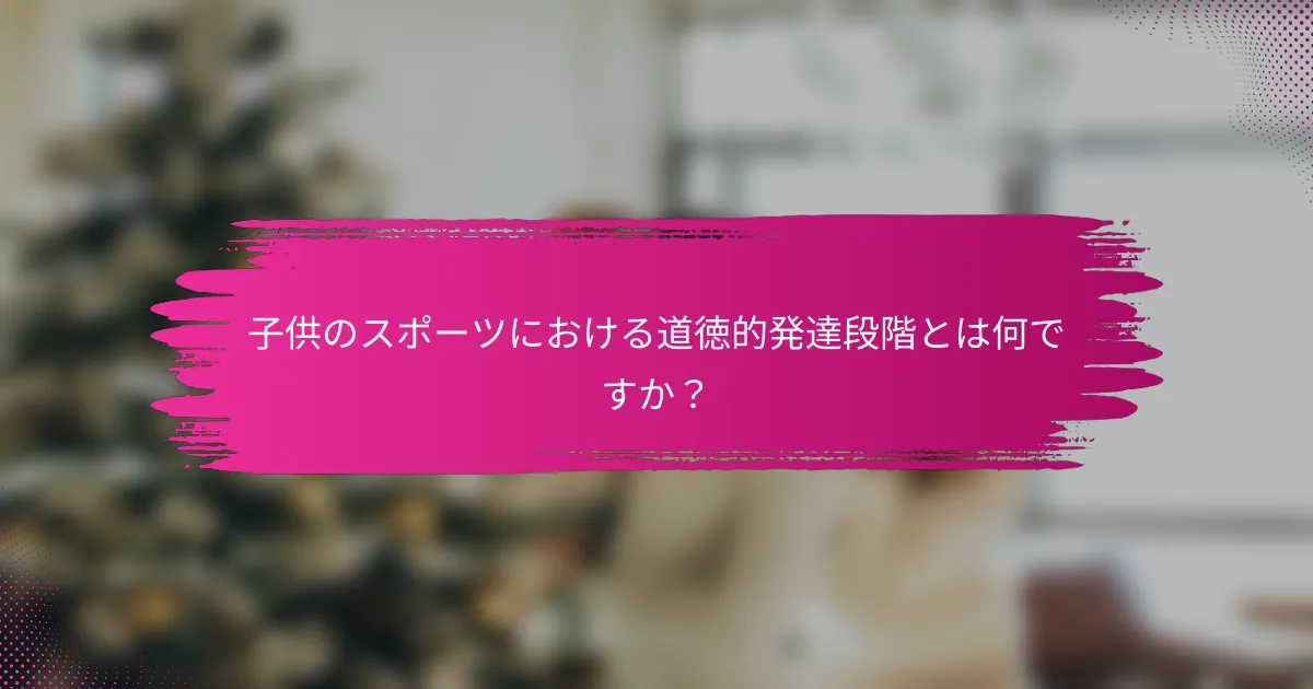 子供のスポーツにおける道徳的発達段階とは何ですか？